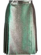Marco De Vincenzo Back Pleat Skirt, Women's, Size: 44, Grey, Polyester/polyamide/acetate/viscose