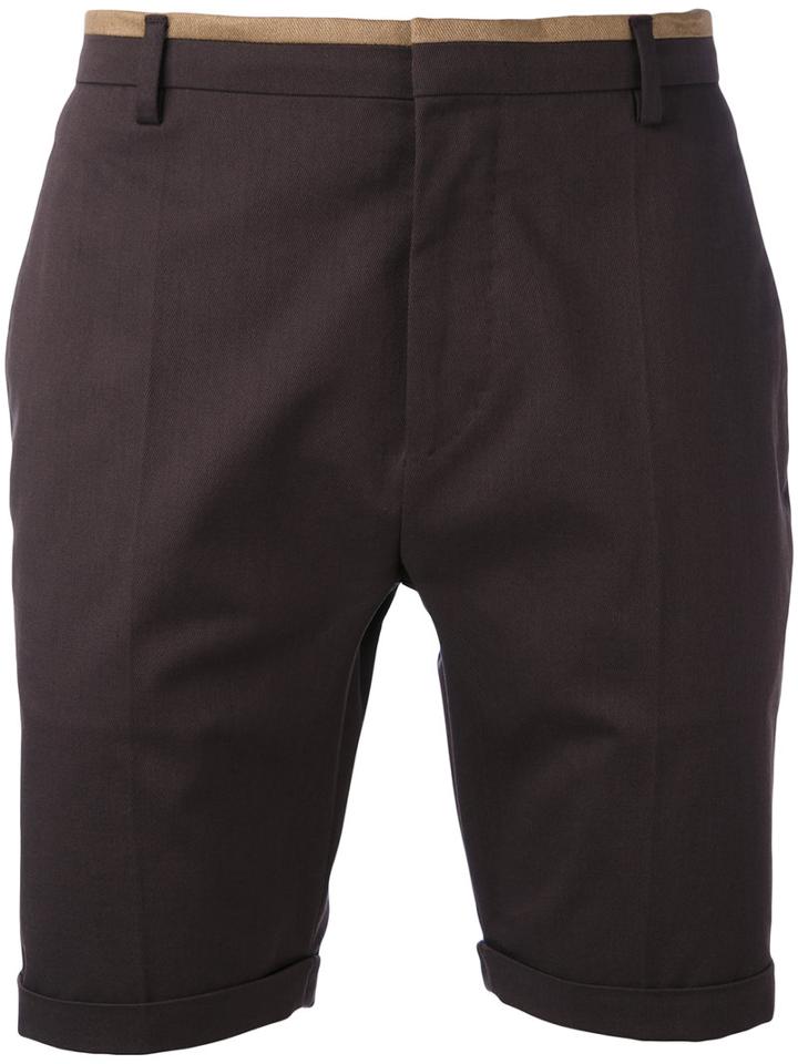 Al Duca D'aosta 1902 - Herringbone Shorts - Men - Cotton/spandex/elastane - 54, Brown, Cotton/spandex/elastane