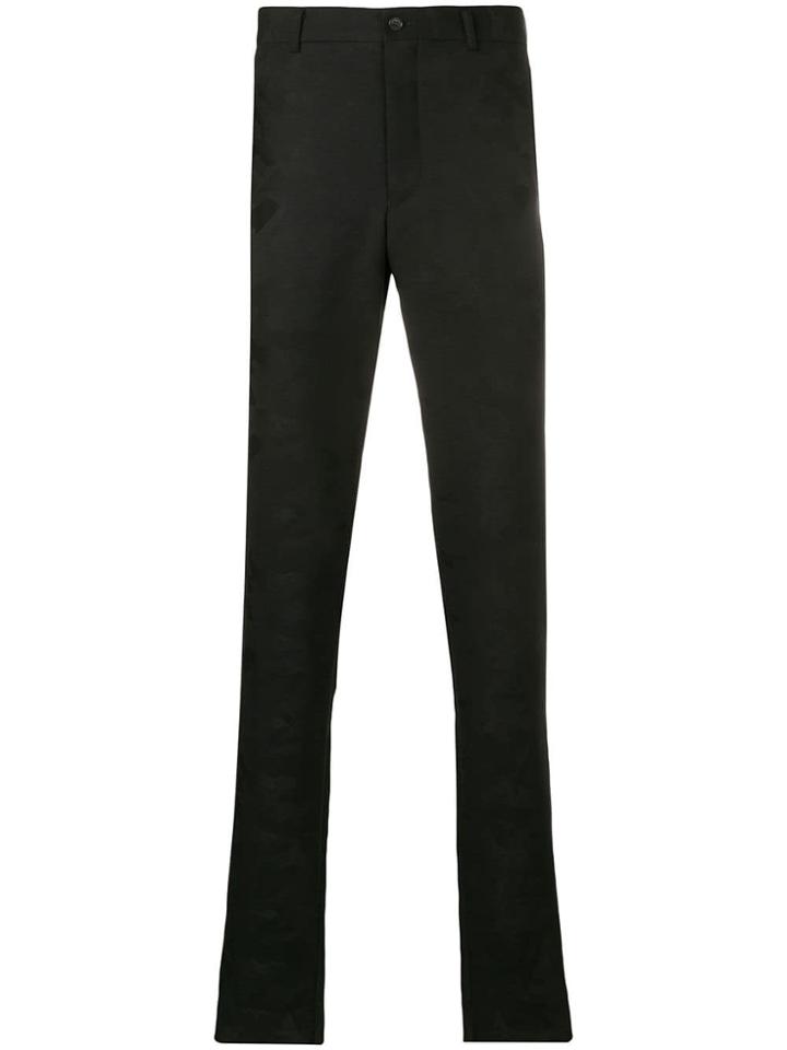 Comme Des Garçons Homme Plus Patterned Slim-fit Trousers - Black