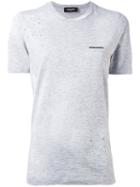 Dsquared2 - Distressed Chest Logo T-shirt - Women - Cotton/viscose - S, Grey, Cotton/viscose