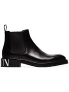 Valentino Beatle Leather Chelsea Boots - Black