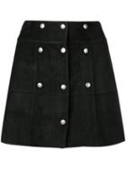 Saint Laurent Buttoned A-line Mini Skirt - Black