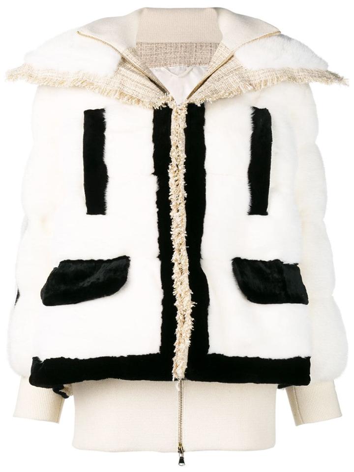 Liska Two Tone Zip Jacket - White