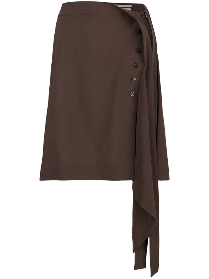 Rick Owens Asymmetric Flared Skirt - Brown