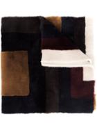 Gabriela Hearst Geometric Pattern Asymmetric Poncho, Women's, Leather/lamb Fur
