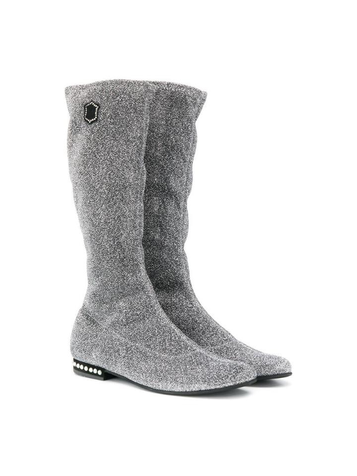 Monnalisa Teen Sparkle Boots - Metallic