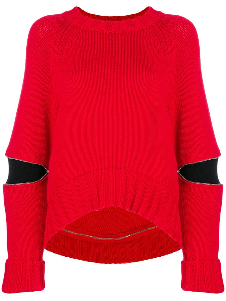 Alexander Mcqueen Cut-out Detail Sweater - Red