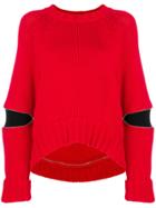 Alexander Mcqueen Cut-out Detail Sweater - Red
