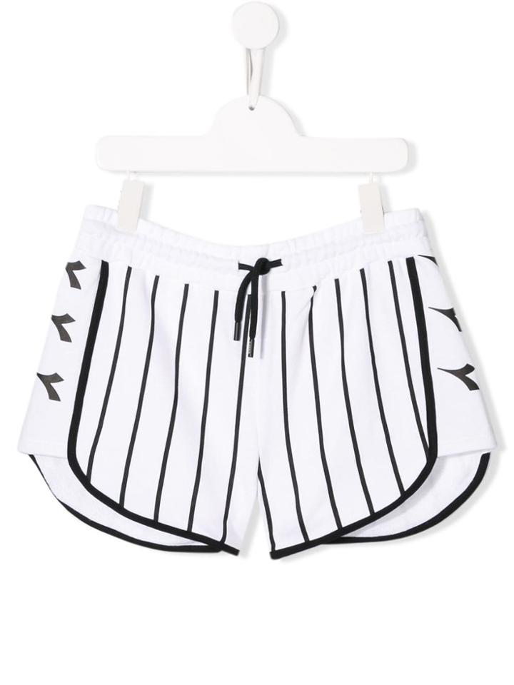 Diadora Junior Striped Shorts - White