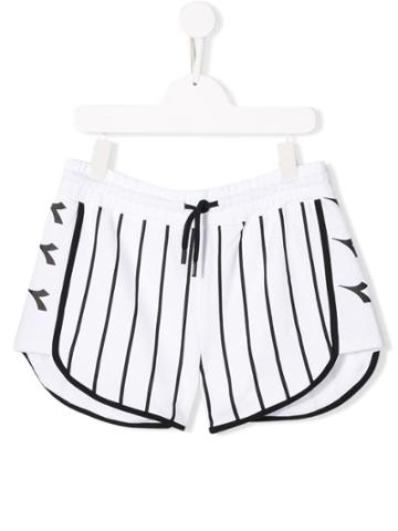 Diadora Junior Striped Shorts - White