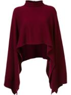 Rosetta Getty Cropped Poncho Jumper, Women's, Size: Medium/large, Pink/purple, Virgin Wool