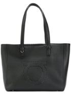 Salvatore Ferragamo - Embroidered Tote Bag - Women - Leather - One Size, Black, Leather