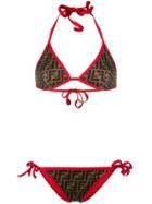 Fendi Logo Printed Bikini Set - Black