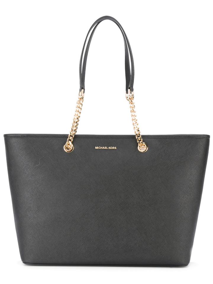 Michael Kors Jet Set Travel Medium Tote, Women's, Black, Calf Leather