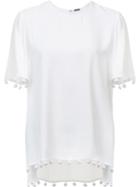Adam Lippes Crepe Fringe Top, Women's, Size: 0, White, Polyester/viscose