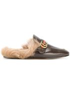 Gucci Princetown Appliqué Slippers - Brown