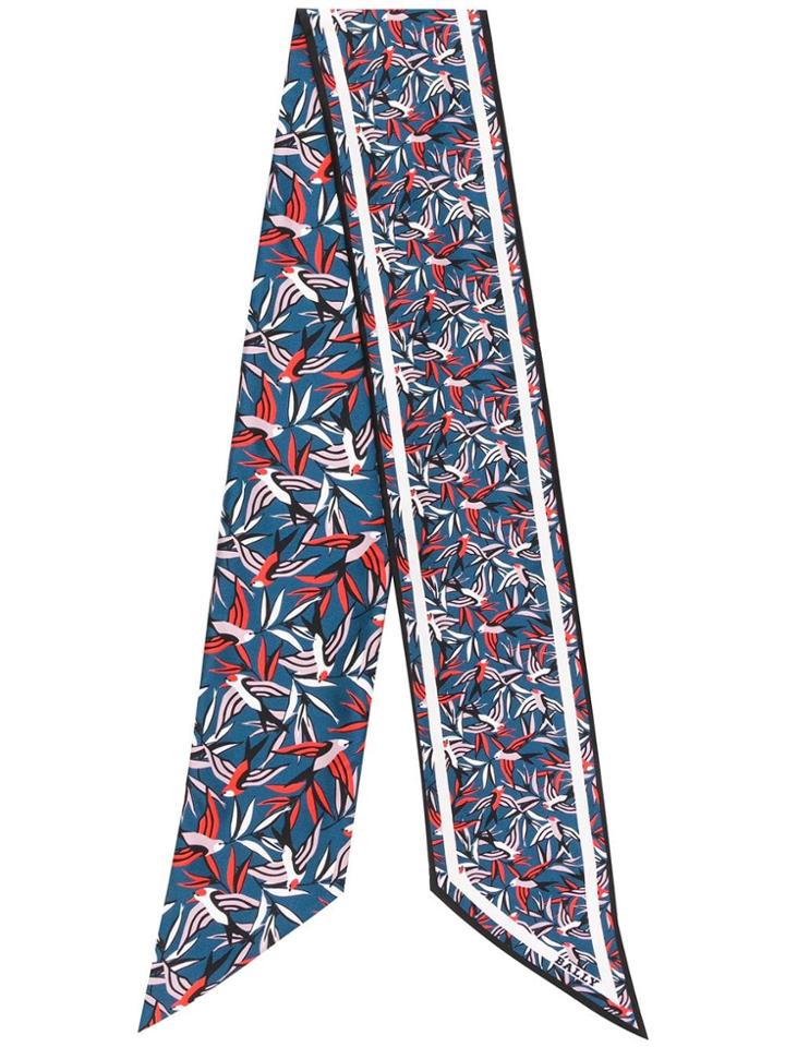 Bally Flying Birds Print Scarf - Blue