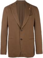 Lardini Two Button Blazer, Men's, Size: 54, Brown, Silk/wool