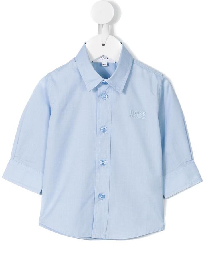 Boss Kids - Classic Shirt - Kids - Cotton - 36 Mth, Blue