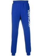 Versace Logo Print Track Pants - Blue