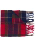 Barbour Plaid Fringed Scarf - Red