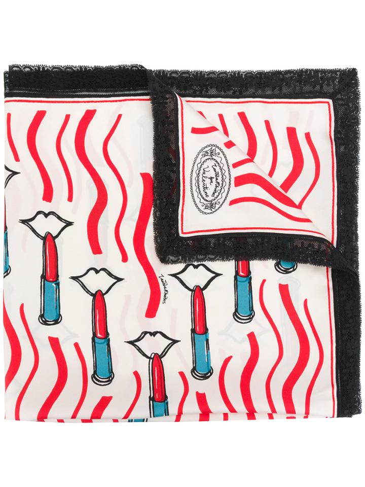 Valentino Lipstick Scarf - White