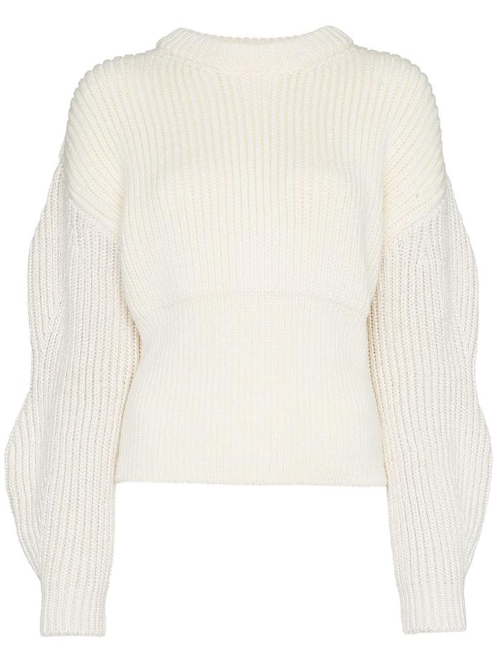 Chloé Ribbed Knitted Wool Jumper - White