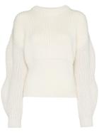 Chloé Ribbed Knitted Wool Jumper - White