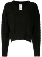 Maison Mihara Yasuhiro Cable-knit Cropped Jumper - Black