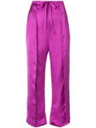 Aalto Wide Leg Cropped Trousers - Pink & Purple