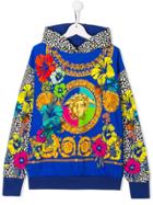 Young Versace Medusa Logo Hoodie - Blue