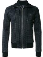 Dolce & Gabbana - Giubbotto Full Zip Jacket - Men - Calf Leather/sheep Skin/shearling/polyamide/zamak - 46, Blue, Calf Leather/sheep Skin/shearling/polyamide/zamak