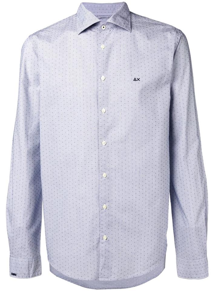 Sun 68 Dotted Logo Shirt - Blue