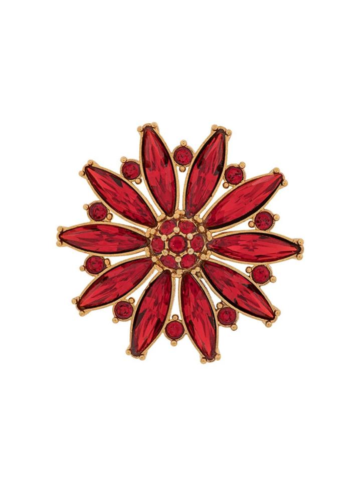 Versace Crystal Embellished Earrings - Red