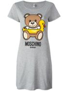 Moschino Bear Print T-shirt Dress, Women's, Size: Small, Grey, Cotton