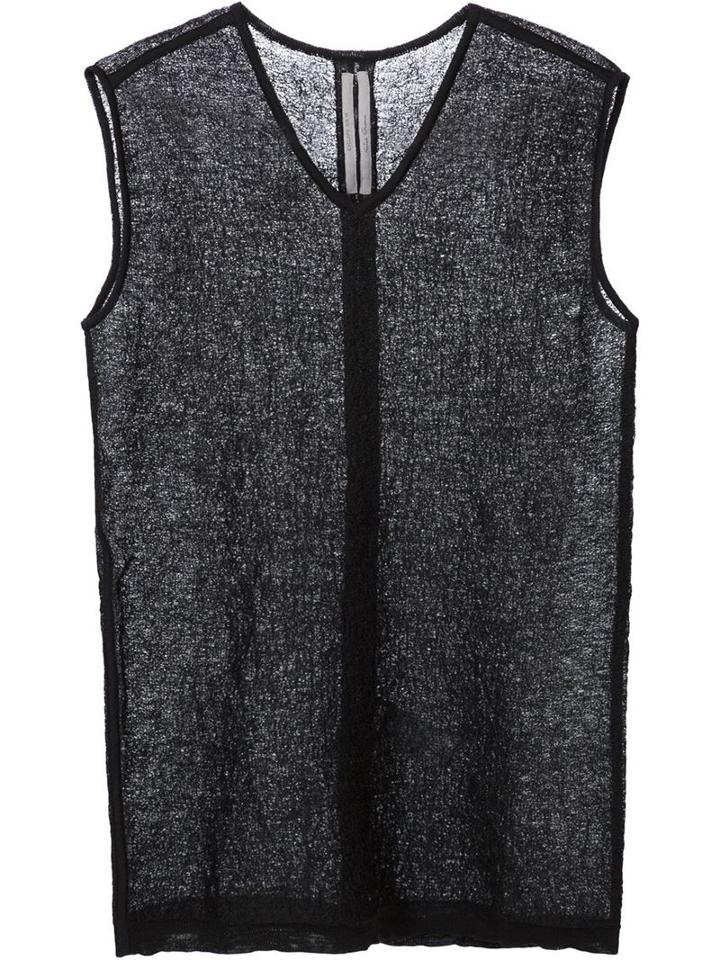 Rick Owens 'moody' Tank Top, Men's, Size: Medium, Black, Linen/flax/polyester