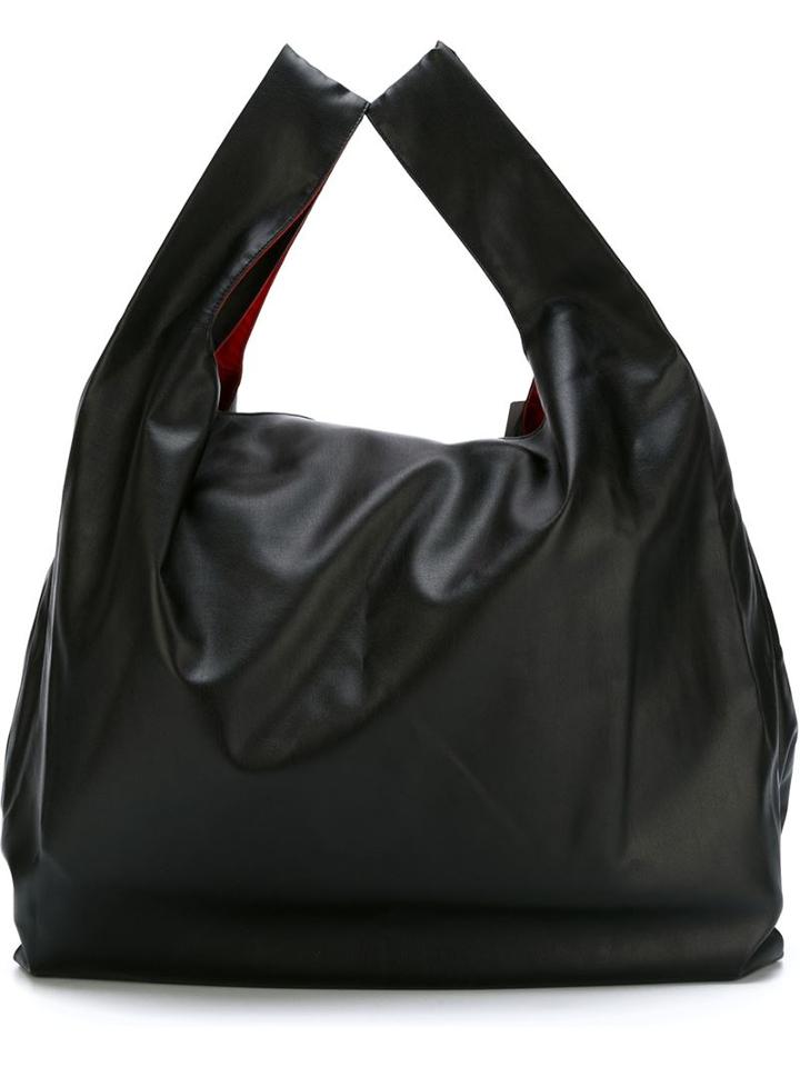 Mm6 Maison Margiela Large Triangle Tote, Women's, Black, Viscose/polyester/polyurethane/cotton