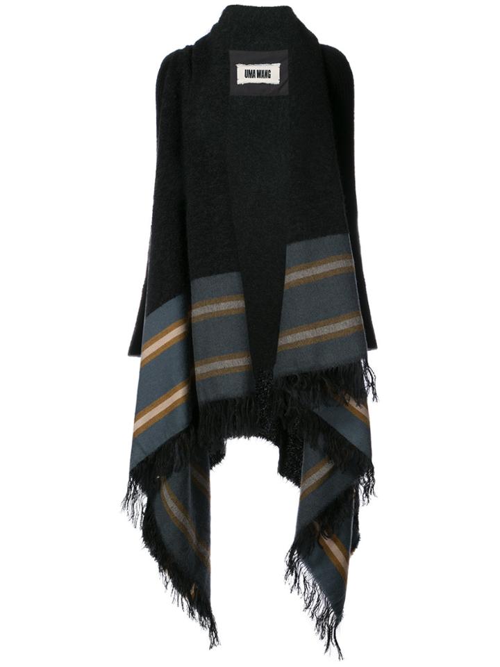 Uma Wang Blanket Poncho - Black