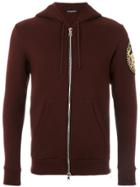 Balmain Gold Thread Patch Hoodie - Red