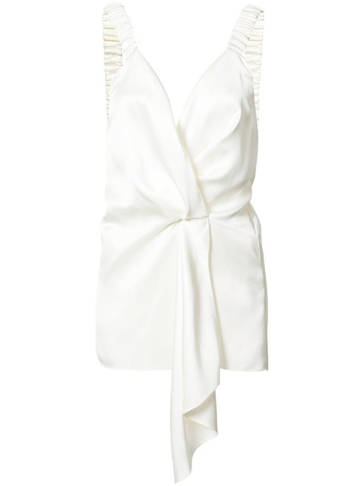Victoria Beckham Draped Front Blouse, Women's, Size: 8, White, Silk
