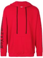 Adaptation Sleeves Print Hoodie - Red