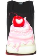 Boutique Moschino Cream And Cherry Print Tank Top