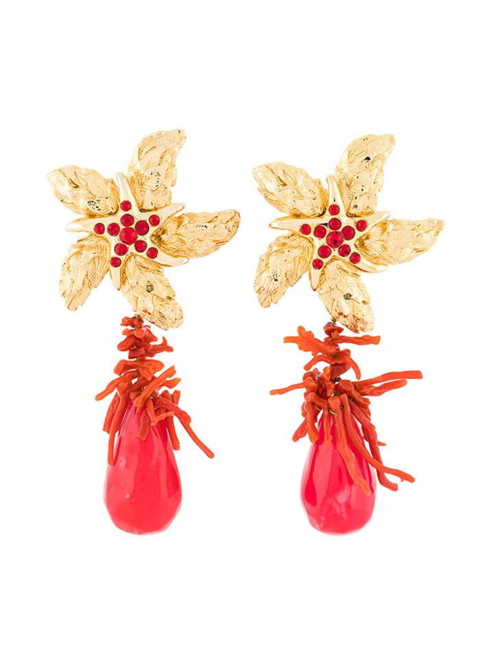 Versace Vintage Seashell Clip-on Earrings - Metallic