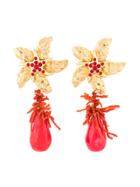 Versace Vintage Seashell Clip-on Earrings - Metallic
