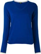 Ps By Paul Smith - V-neck Jumper - Women - Cotton - S, Blue, Cotton