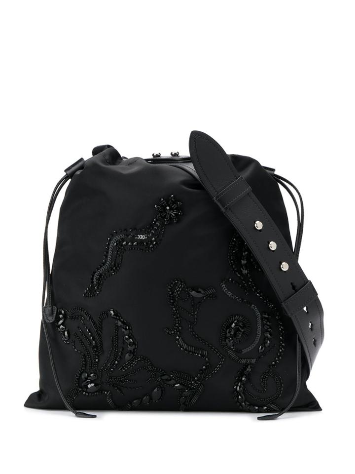 Prada Bead-embellished Tote Bag - Black