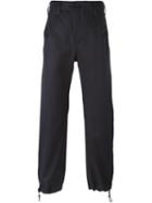 Julien David Cropped Utility Trousers, Men's, Size: Medium, Blue, Wool