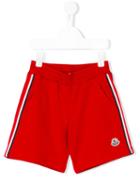 Moncler Kids - Side Stripe Shorts - Kids - Cotton - 4 Yrs, Red