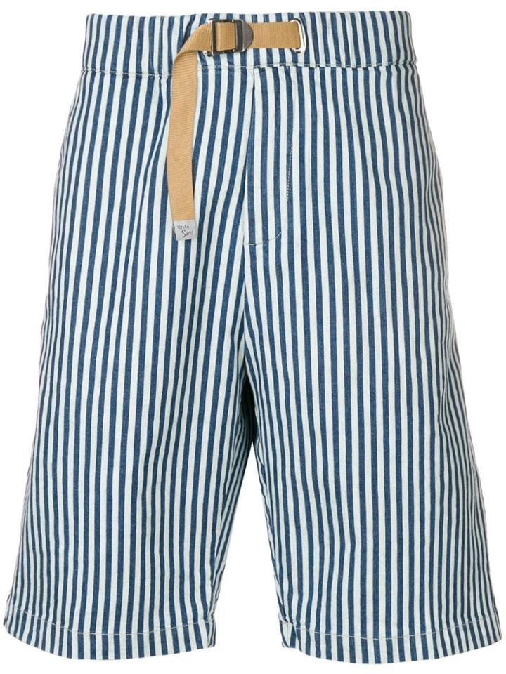White Sand Striped Shorts - Blue