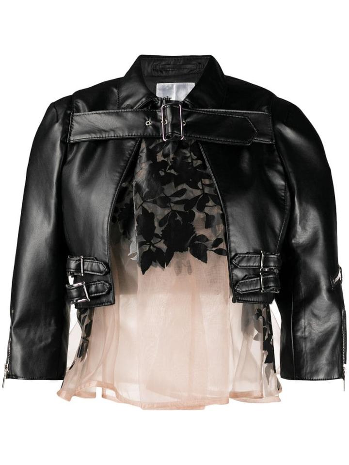 Comme Des Garçons Noir Kei Ninomiya Buckle Detail Cropped Jacket -
